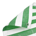 Heavy Duty Striped Waterproof Tarpaulin Sheet 170gsm - Reinforced Market Stall Cover with Eyelets - UV Protected UK Tarp Green White Stripe
