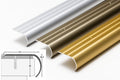 Aluminium Bullnose Stair Nosing 62mm x 38mm x 118cm Length Curved Step Edge Trim Silver Gold Champagne - SN BL62