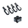 Black Auto-Locking Shock Cord Hook – Heavy Duty 2-Part Plastic Bungee Hook for 6mm and 8mm Elastic Cord