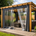 Heavy Duty Waterproof PVC Outdoor Curtain 0.6mm – Clear Weatherproof Screen with Eyelets and Hooks for Patios & Pergolas