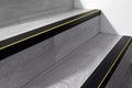 Black Non-Slip PVC Rubber Stair Nosing with Warning Strip 40 MM x 40 MM x 1.18 M Length RDO