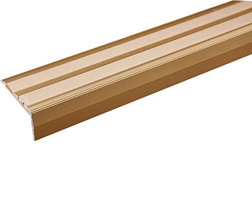 SA11 40 x 20mm Anodised Aluminium Self Adhesive Non Slip Rubber Stair Nosing Edge Trim With Insert
