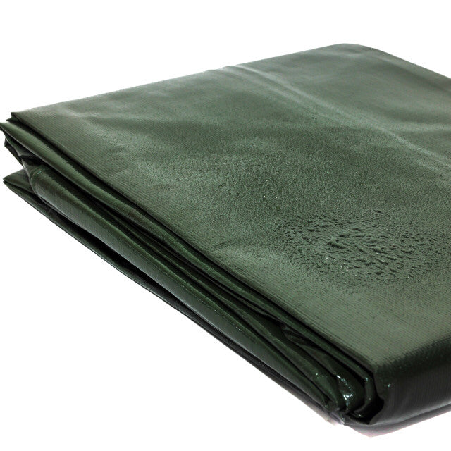 Heavy Duty Tarpaulin 250gsm – Green Brown Waterproof UV-Resistant Outdoor Protective Cover for Garden & Construction