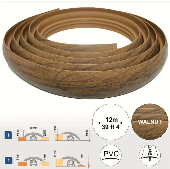 40mm PVC Flex Line Flooring Transition Strip – Flexible Threshold Profile