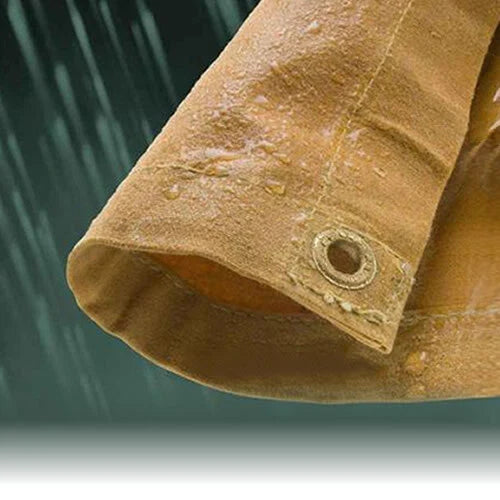 Heavy Duty Waterproof Tarpaulin Sheet 1.2m x 1.8m Canvas Sheet – Waxed Cotton Cover with Reinforced Eyelets for Outdoor Use