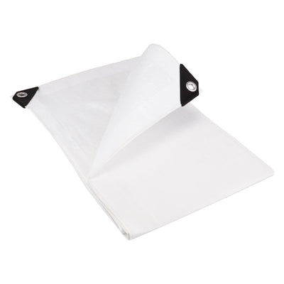 Waterproof Tarpaulin Sheet 110GSM – Standard All-Weather Cover with Reinforced Eyelets for Professional and Home Use White