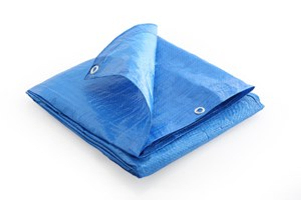 110GSM Waterproof Tarpaulin – Standard All-Weather Cover Sheet with Eyelets Blue