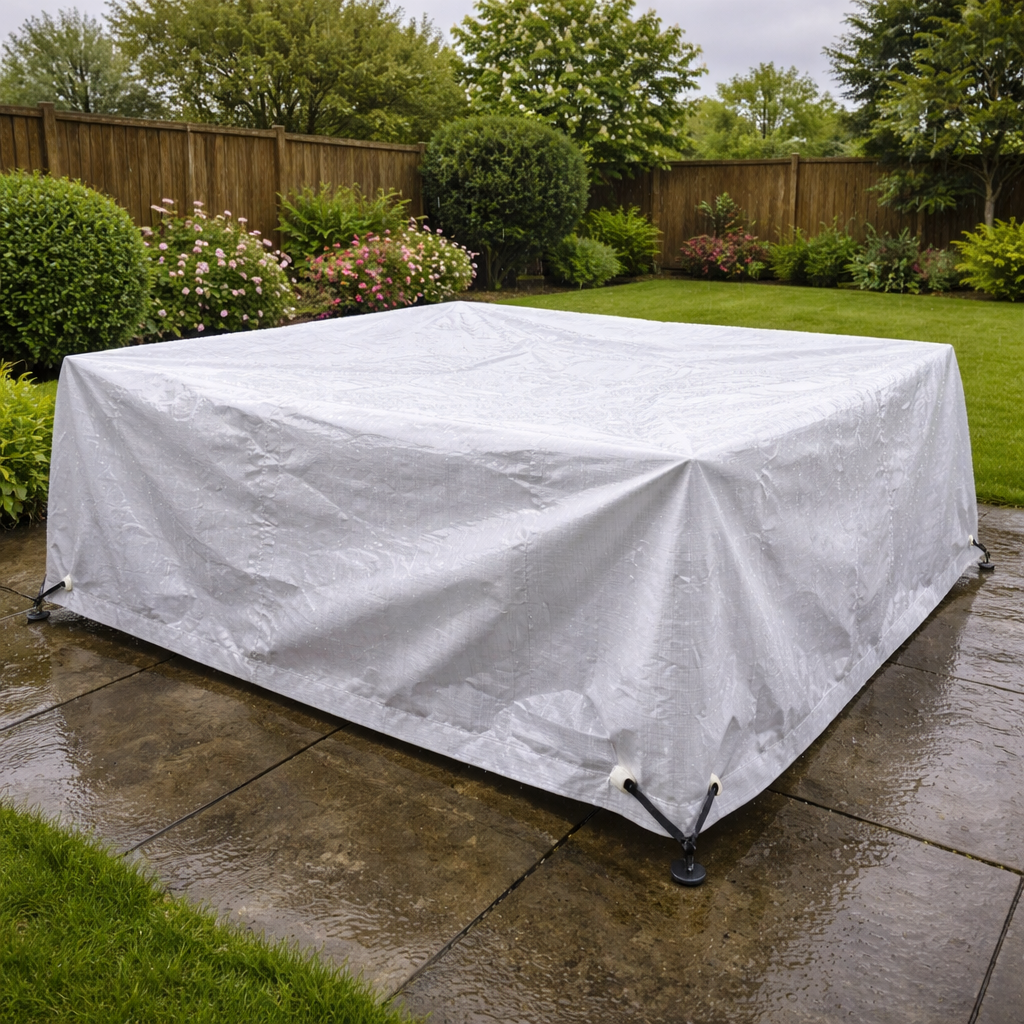 Heavy Duty White Waterproof Tarpaulin Sheet 110gsm - Heavy Duty UV-Resistant PE Cover with Reinforced Eyelets for Professional Use