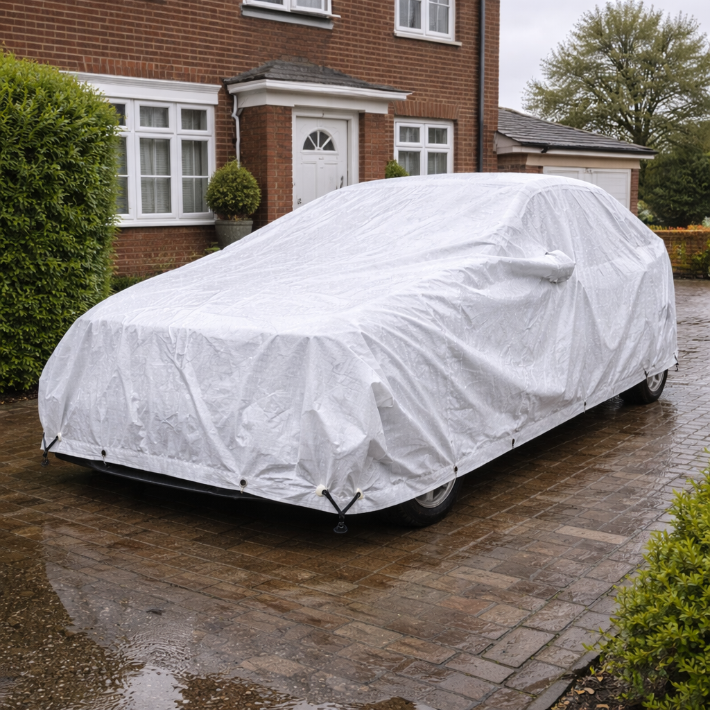 Heavy Duty White Waterproof Tarpaulin Sheet 110gsm - Heavy Duty UV-Resistant PE Cover with Reinforced Eyelets for Professional Use