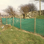 110gsm Green HDPE Wind Barrier Mesh with 50% Shade & 40% Airflow Reduction – UV Stabilised with 5cm Eyelets