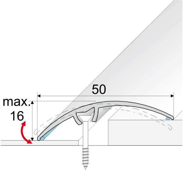 A65 50mm  Anodised Aluminium Door Threshold Strip