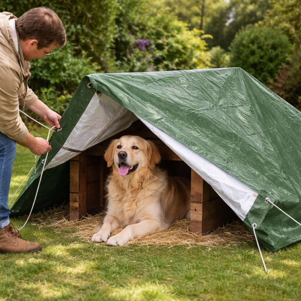 140GSM Waterproof Tarpaulin Green/Silver – Heavy Duty Cover Sheet with Eyelets