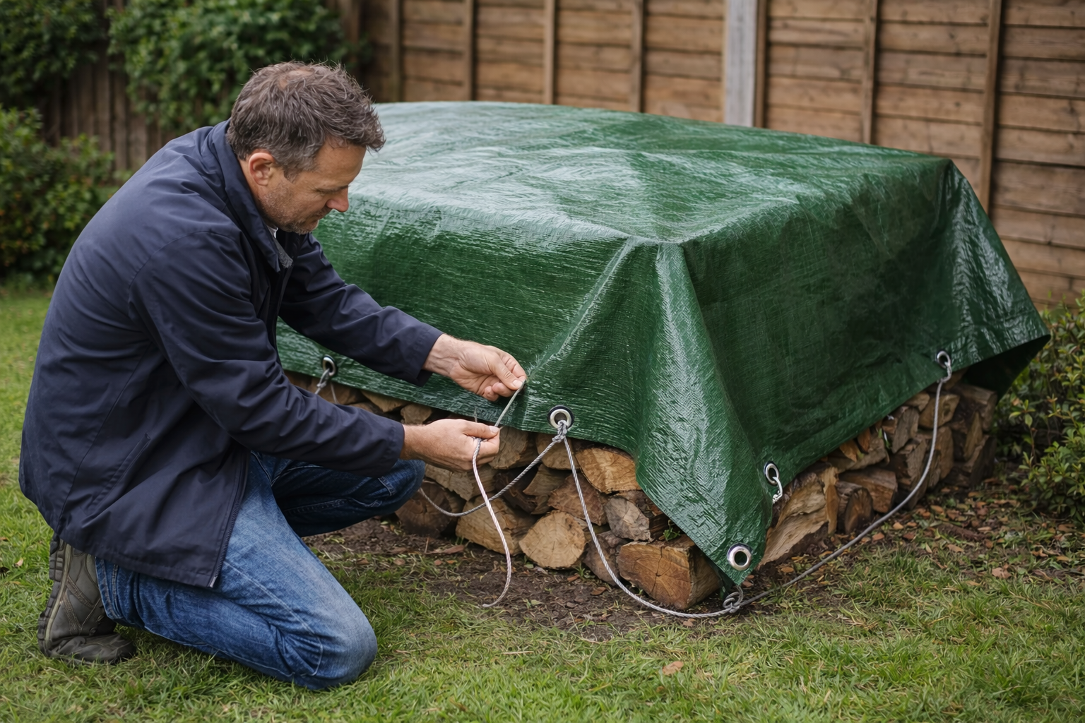 Waterproof Tarpaulin Sheet 140GSM Green/Silver – Heavy Duty Cover with Reinforced Eyelets for All-Weather Protection