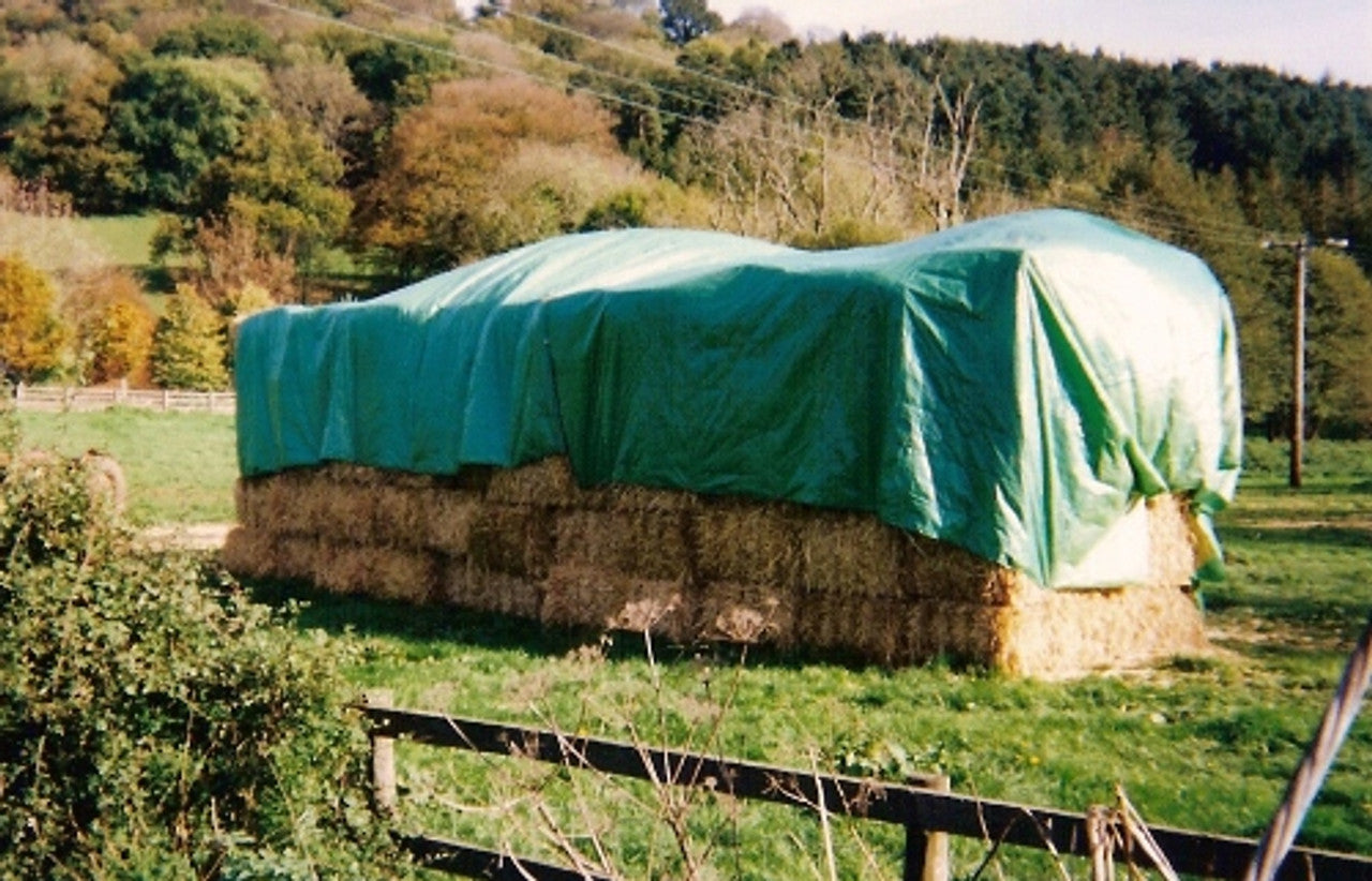 140GSM Waterproof Tarpaulin Green/Silver – Heavy Duty Cover Sheet with Eyelets