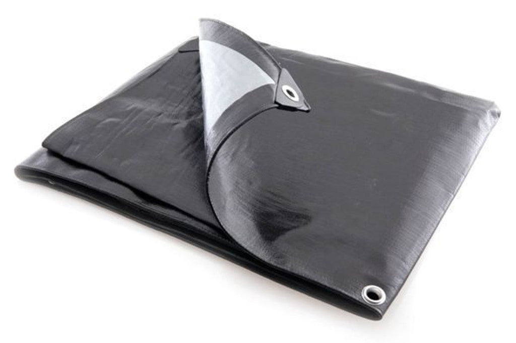 Heavy Duty Tarpaulin 270gsm – Black Silver 100% Waterproof & UV-Resistant Cover for Roofing, Boats, and Construction