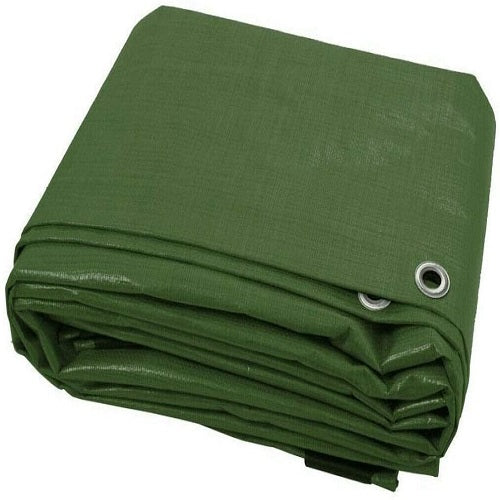 Heavy Duty Waterproof Tarp Sheet 200GSM Green - Reinforced UV Resistant Tarpaulin with Metal Eyelets & Reinforced Edges