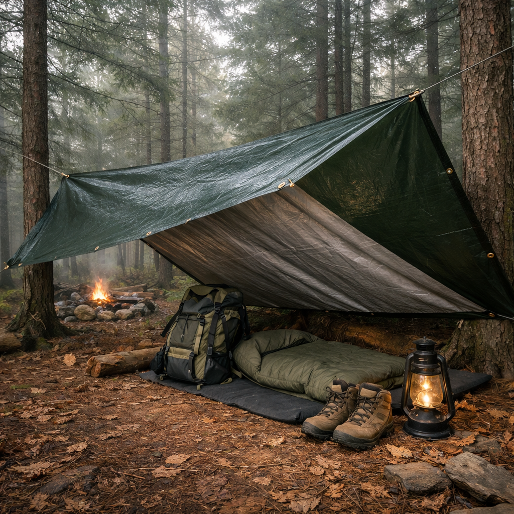 Heavy Duty Waterproof Tarpaulin Sheet 200gsm Green/Silver – UV-Resistant PE Cover with Reinforced Eyelets