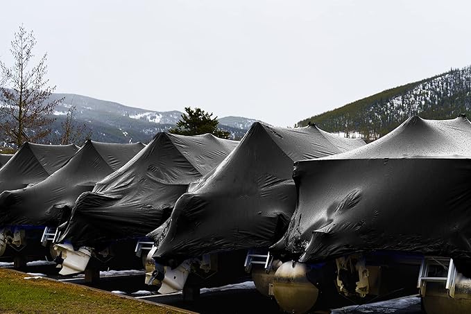 Heavy Duty Tarpaulin 270GSM - Extra Heavy Duty Waterproof Black & Gold Ground Sheet for Professional Use