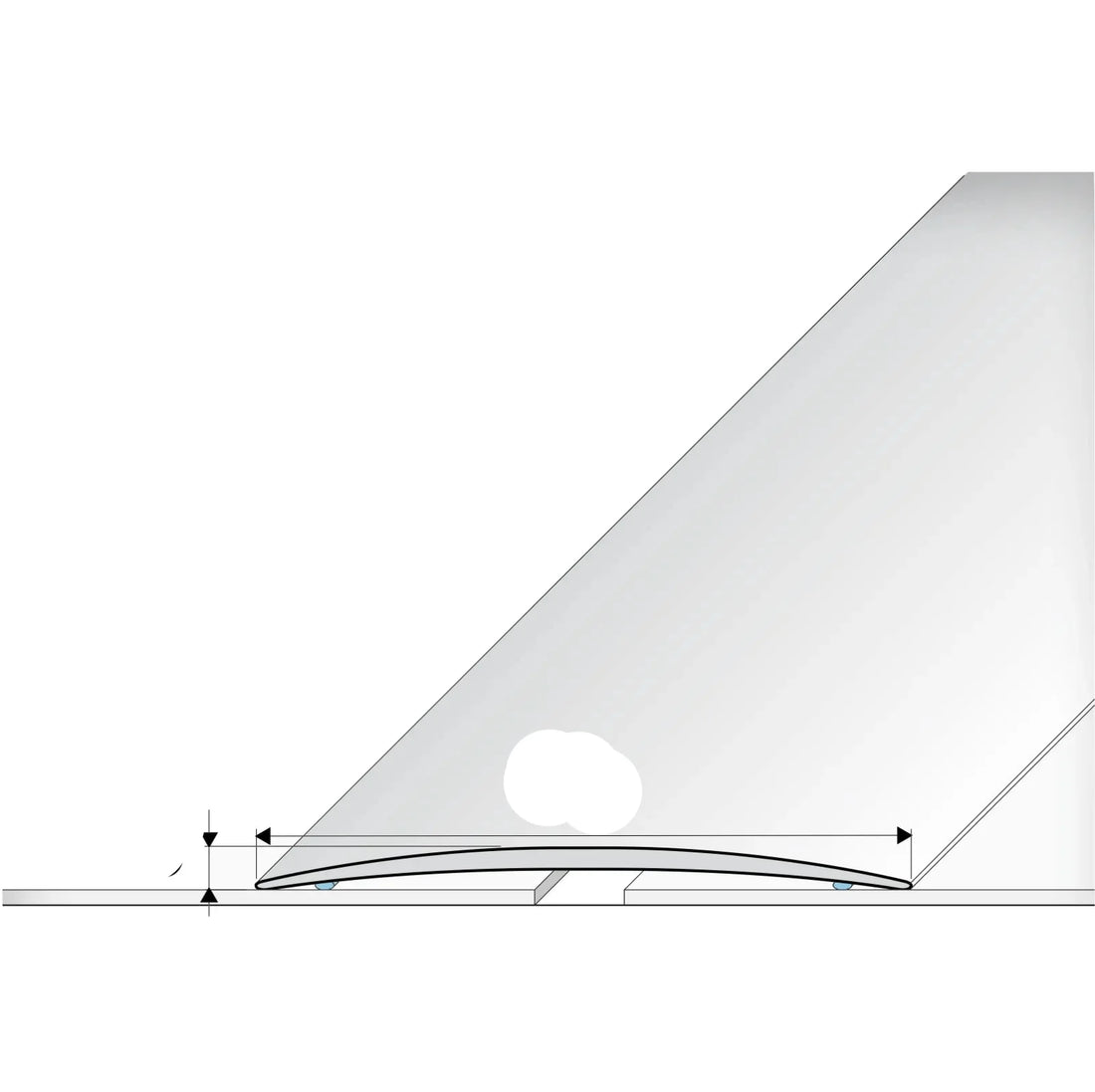 Gray corner protector on a wooden surface