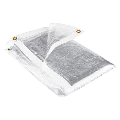 Waterproof Tarpaulin Sheet 310gsm Clear PVC – Transparent Heavy Duty Outdoor Cover with Reinforced Hems and Eyelets