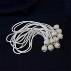 White Ball Bungees 30cm Heavy Duty with 25mm Locking Ball - Durable Tie Down Straps for Tarps, Gazebos, and Shelters White 30cm