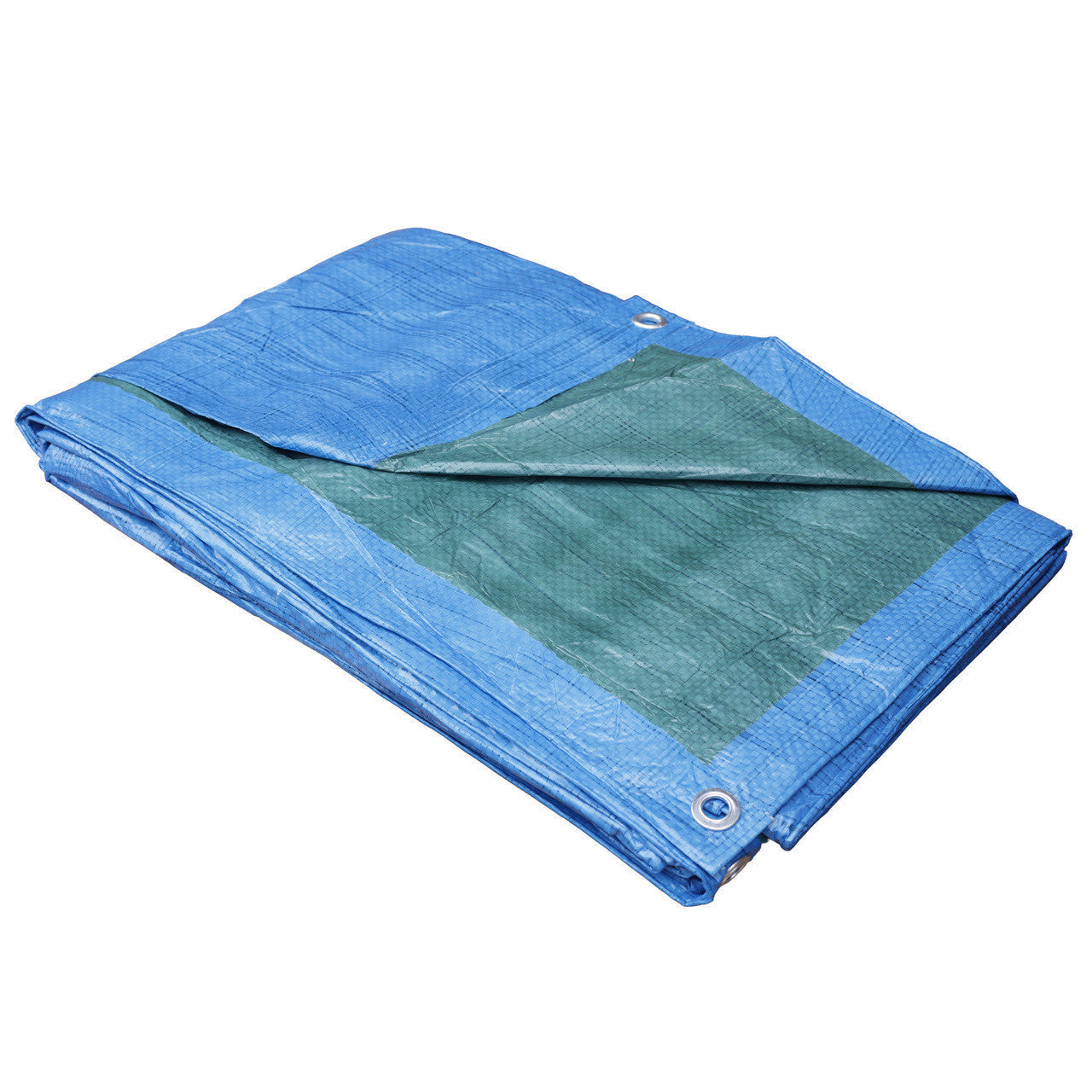 Waterproof Tarpaulin Sheet 70GSM Blue/Green – Lightweight Budget Cover with Reinforced Eyelets for Home and Garden Use