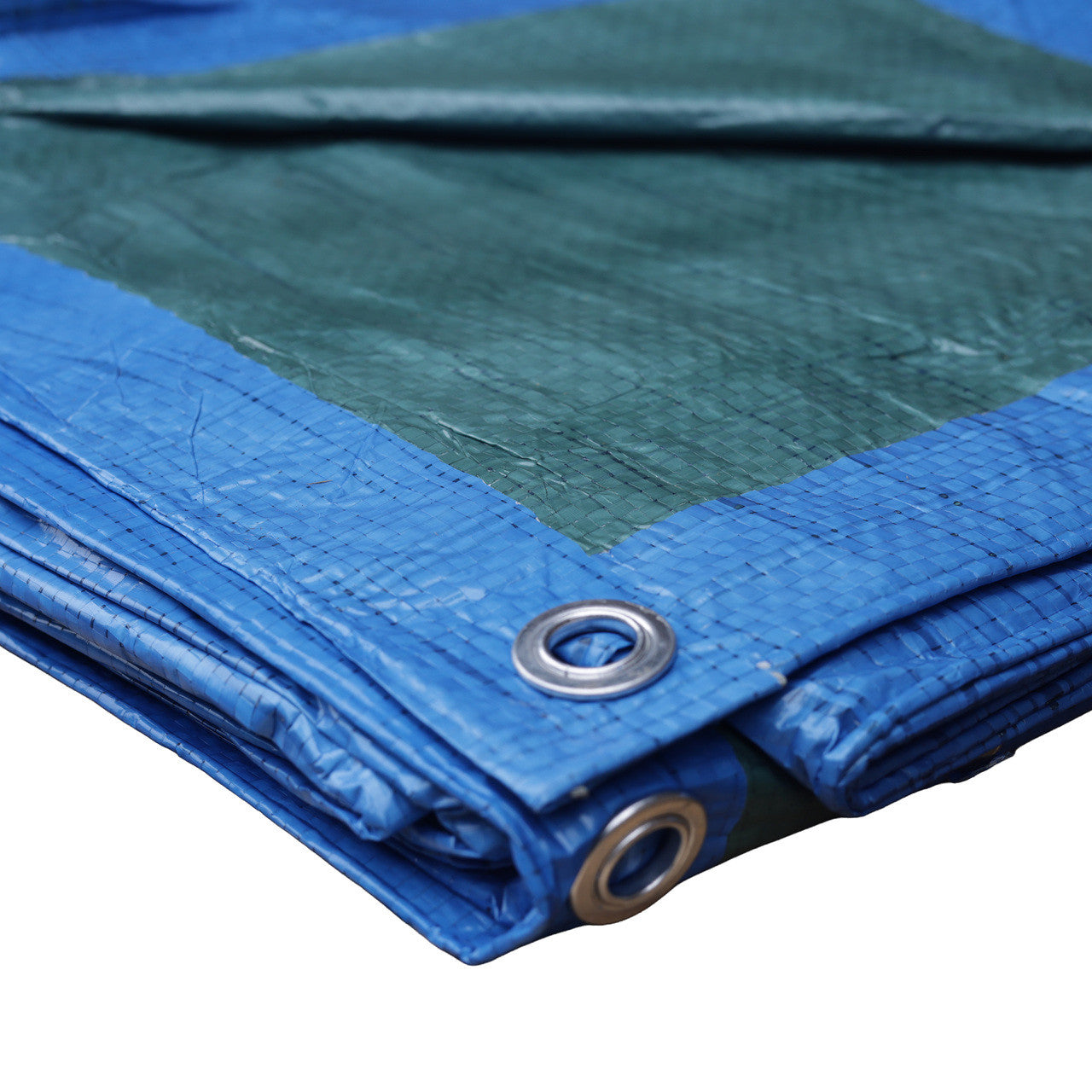 Waterproof Tarpaulin Sheet 70GSM Blue/Green – Lightweight Budget Cover with Reinforced Eyelets for Home and Garden Use