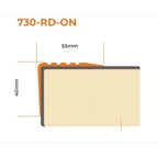 Flexible Anti Slip PVC Stair Nosing 730-RD-ON (1200 x 55mm x 40mm )