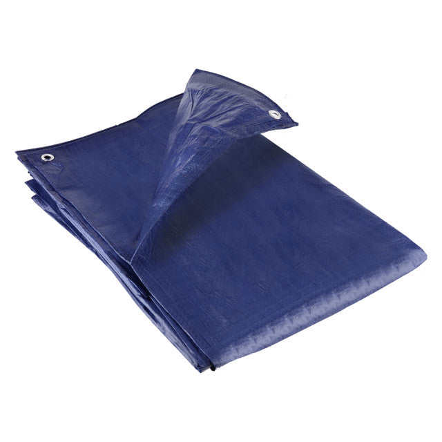 Waterproof Tarpaulin Sheet 80GSM Blue/Green/Camouflage – Economy Cover with Reinforced Eyelets for Home and Garden Use Blue