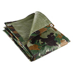 Waterproof Tarpaulin Sheet 80GSM Blue/Green/Camouflage – Economy Cover with Reinforced Eyelets for Home and Garden Use Camouflage