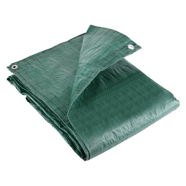 Waterproof Tarpaulin Sheet 80GSM Blue/Green/Camouflage – Economy Cover with Reinforced Eyelets for Home and Garden Use Green
