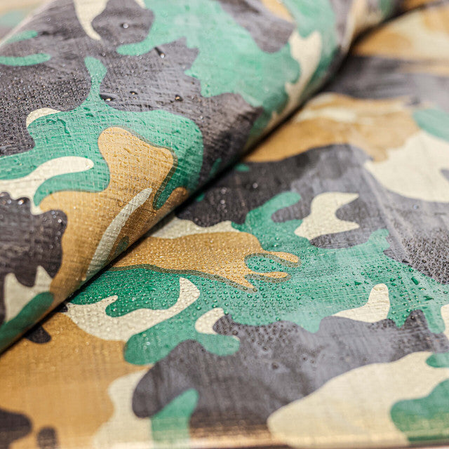 80GSM Waterproof Tarpaulin Camouflage Economy Cover Sheet With Eyelets