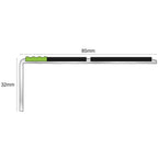 ASL09 85x30mm Aluminium Non Slip Stair Nosing Edge Trim With Pvc Insert