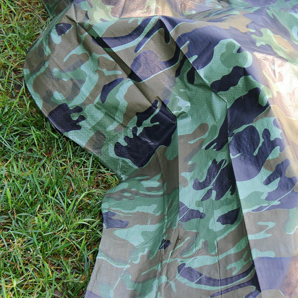 Green Camouflage Tarp 95gsm – Waterproof Polyethylene Cover for Outdoor, Camping & Gardening