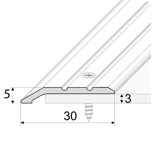 A01 30mm Anodised Aluminium Door Threshold Ramp Profile