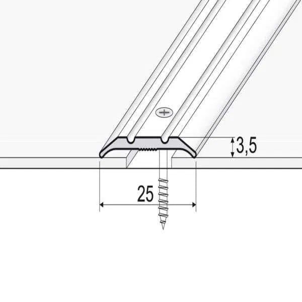 A12 25mm Anodised Aluminium Flat Door Threshold Strip
