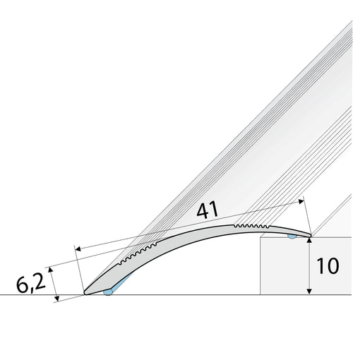 A48 41mm Anodised Aluminium Self Adhesive Door Threshold Ramp Profile