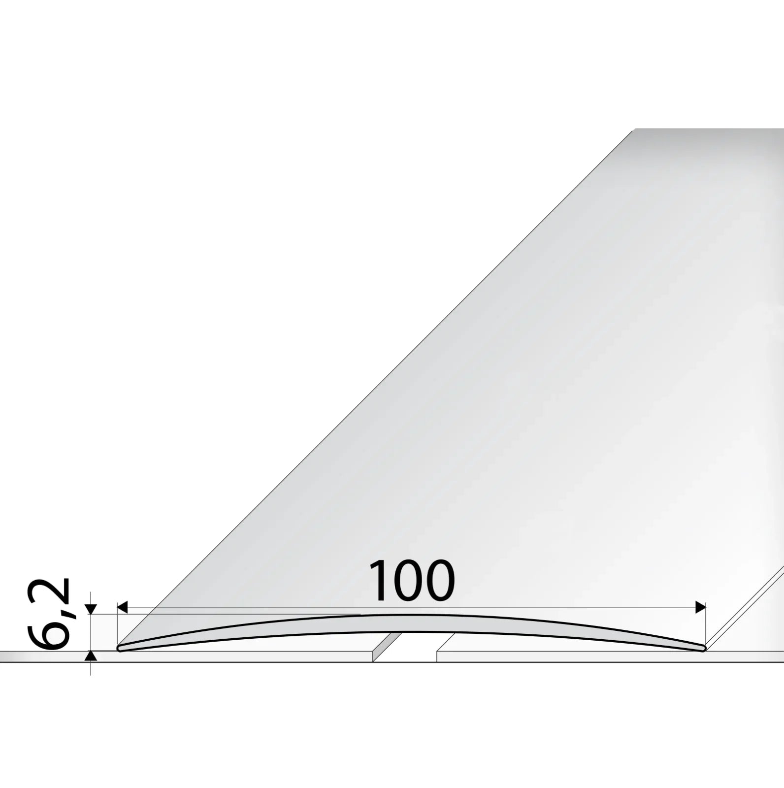 A72 Wide Aluminium Door Threshold Strip – Self-Adhesive 100mm