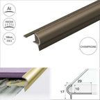 A80 Aluminium Stair Nosing Edge Trim – 29mm x 17mm x 10mm for Tiles