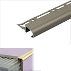 Metallic strip with dimensions and material information on a white background