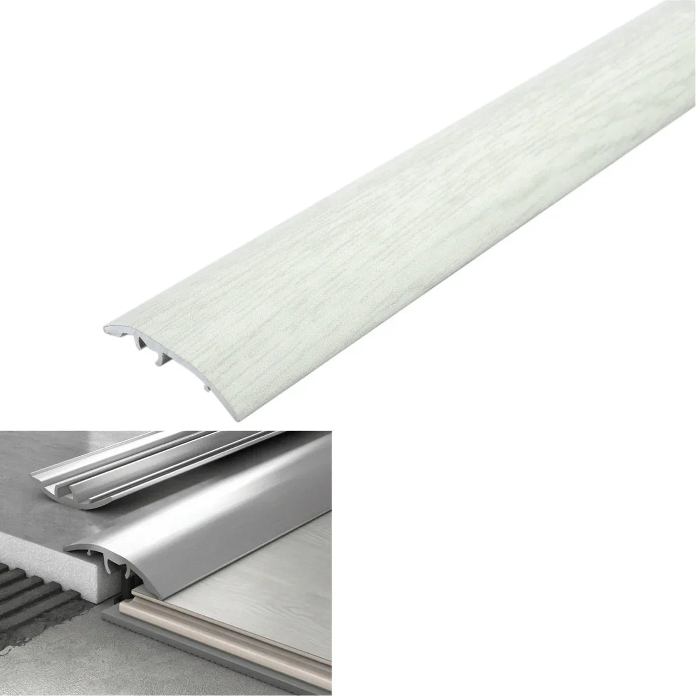 White threshold ramp with measurements and color code on a white background