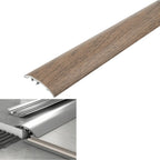Wooden strip with metal trim, showing dimensions and color code on a white background.