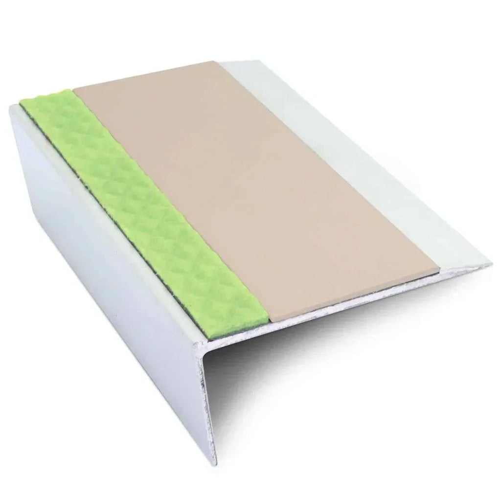 ASL16 66x32mm Aluminium Non Slip Stair Nosing Edge Trim With Pvc Insert