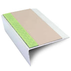 ASL16 66x32mm Aluminium Non Slip Stair Nosing Edge Trim With Pvc Insert