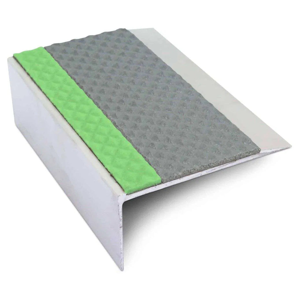ASL15 Tredsafe 66x32mm Aluminium Non Slip Stair Nosing Edge Trim With Pvc Insert
