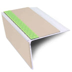 ASL28 75x58mm DDA Compliant Straight Aluminium Non Slip Stair Nosing Edge Trim With PVC Insert