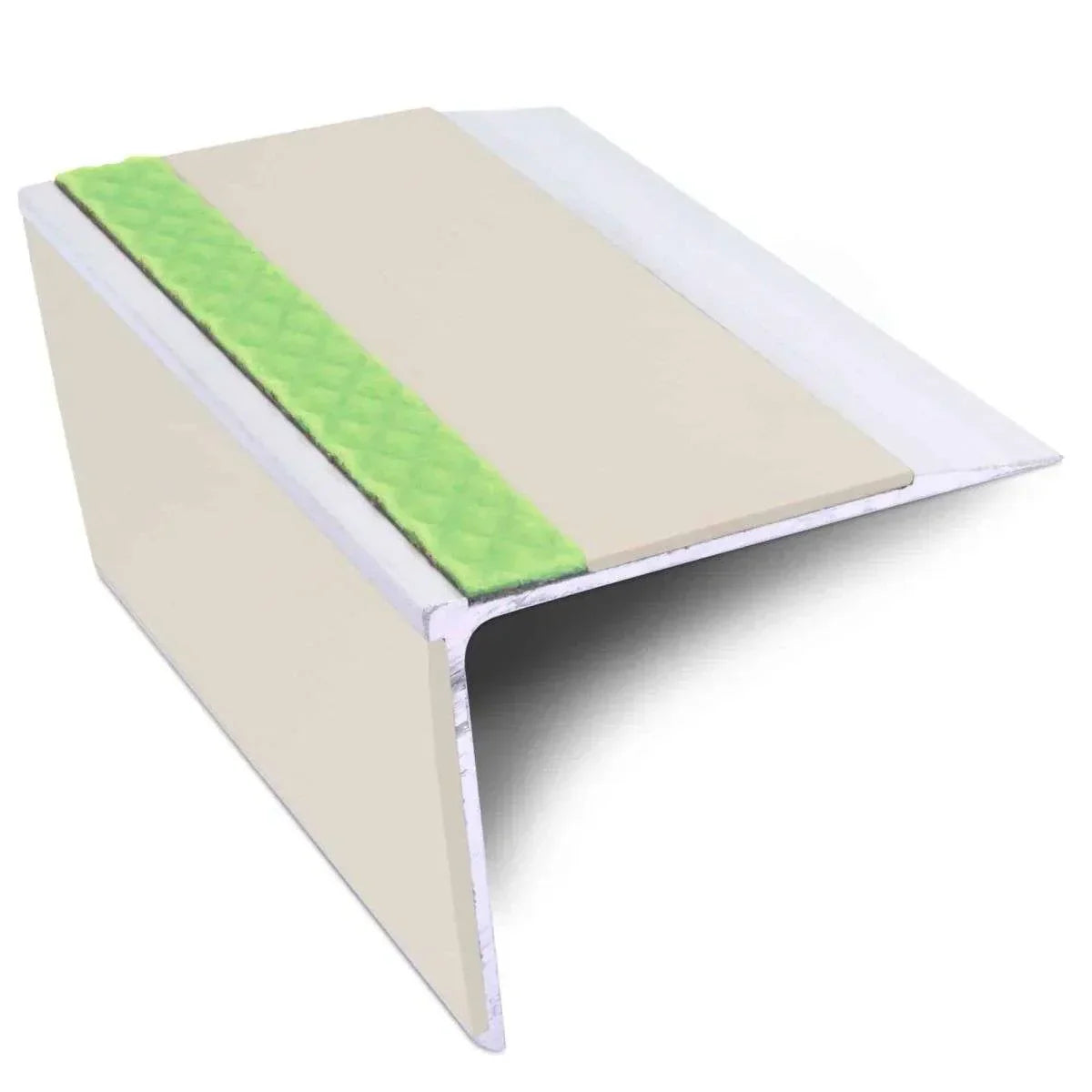 ASL28 75x58mm DDA Compliant Straight Aluminium Non Slip Stair Nosing Edge Trim With PVC Insert