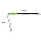 ASL02 Tredsafe 57x32mm Aluminium Non Slip Stair Nosing Edge Trim With Pvc Insert