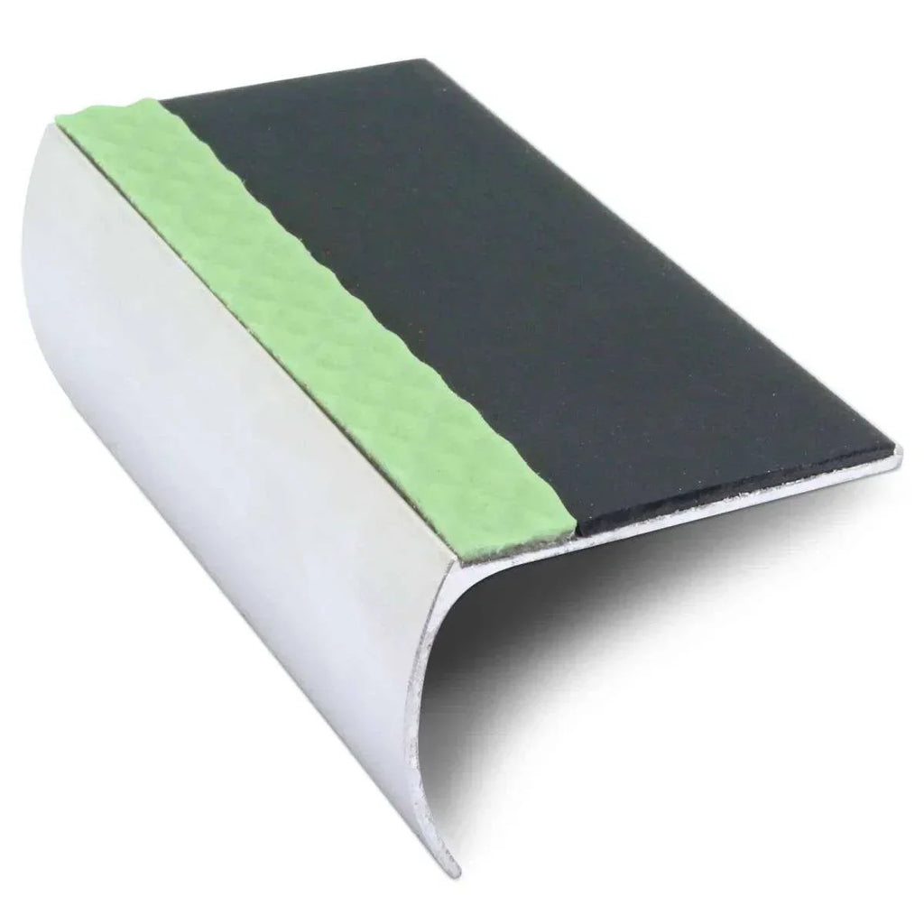 ASL03 57x40mm Aluminium Non Slip Stair Nosing Edge Trim With Pvc Insert
