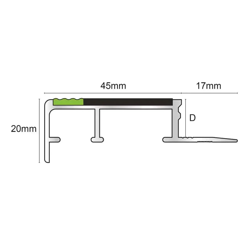 ATS – 10mm and 12.5mm Tredsafe Non Slip Slimline Stair Nosing